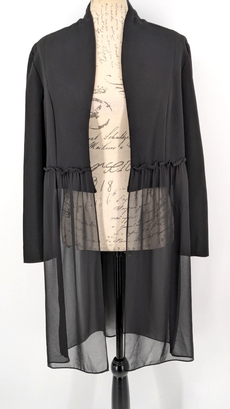 Fairy Grunge BCBGeneration Black Topper Size M Solid/Sheer whimsey Goth